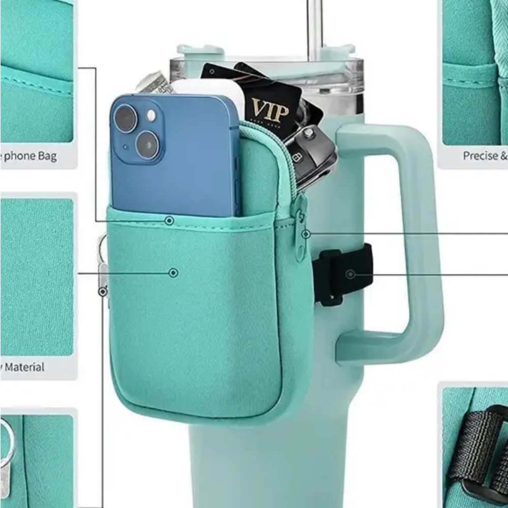 Zipper Pouch for Stanley Type Cups, Water Bottles or Arms Safe Keeping Cute